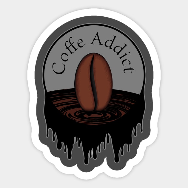 Coffe Addict Sticker by danimunjoz